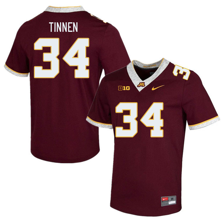 Men #34 Jack Tinnen Minnesota Golden Gophers College Football Jerseys Stitched-Maroon
